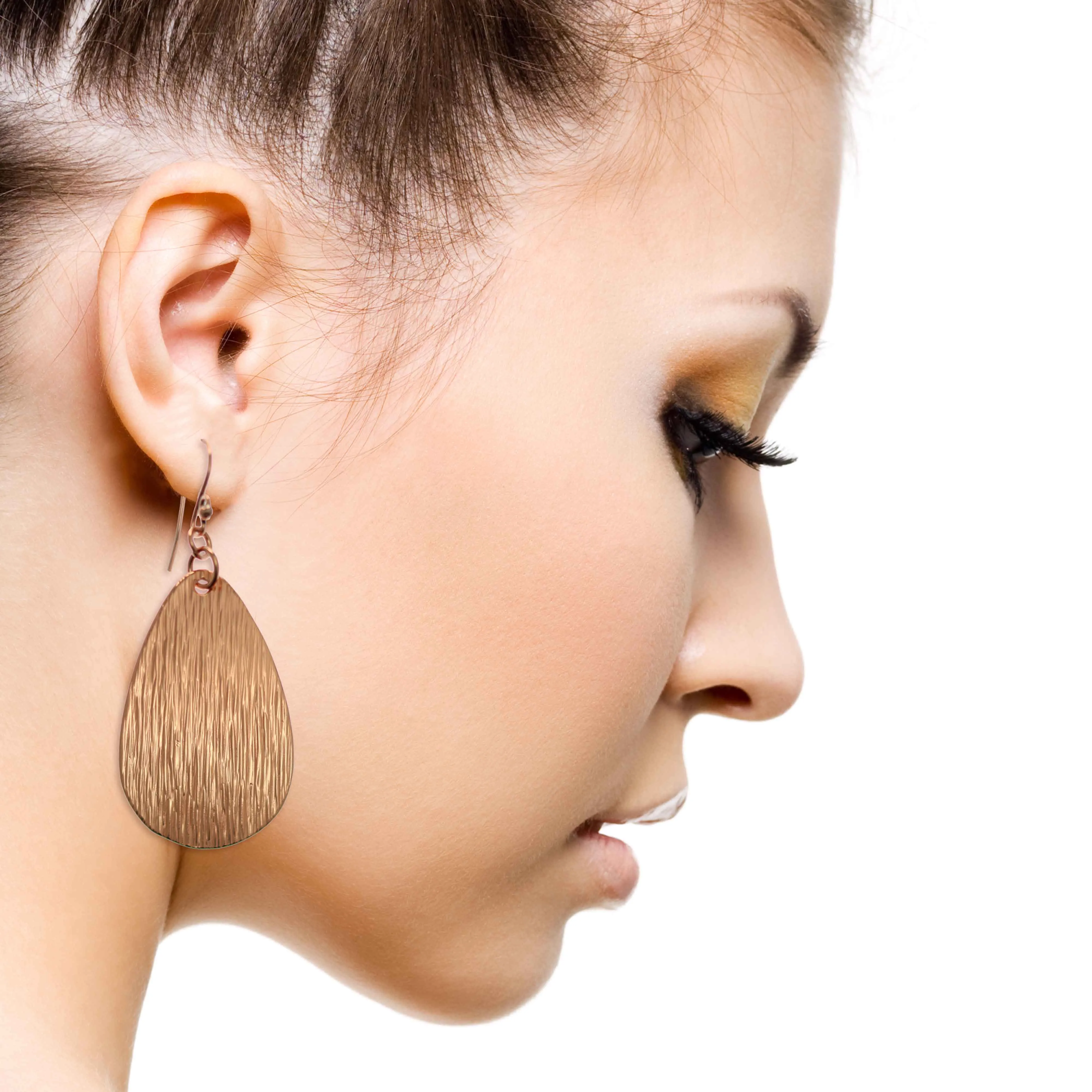 Bark Embossed Large Teardrop Earrings