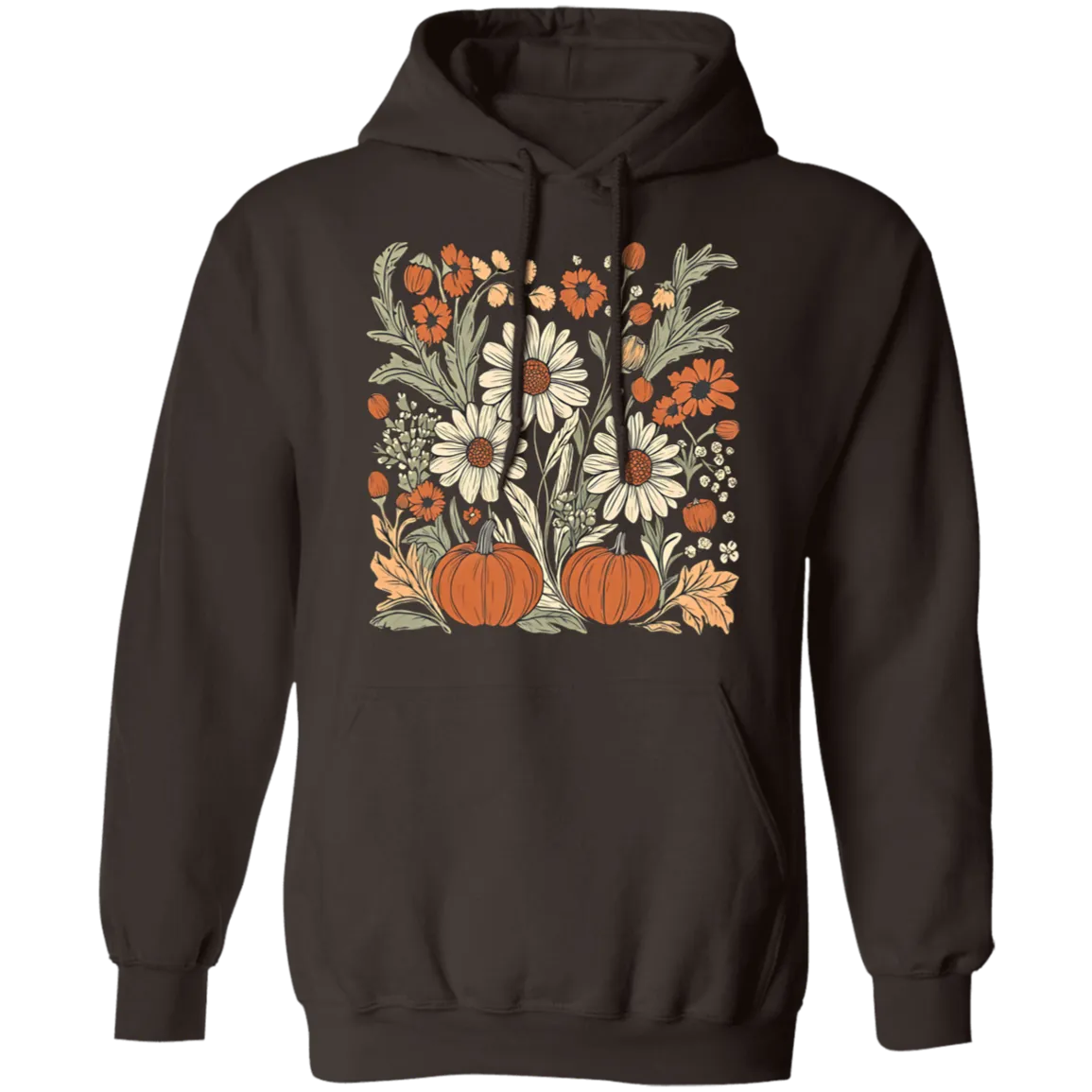 Boho Floral Pumpkin Gildan Hoodie – Cozy Fall Fashion for Autumn Lovers!