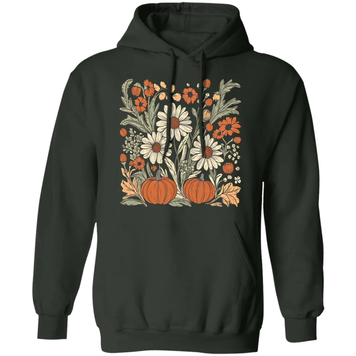 Boho Floral Pumpkin Gildan Hoodie – Cozy Fall Fashion for Autumn Lovers!