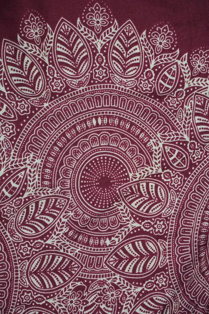 Burgundy Lotus Bloom Harem Pants