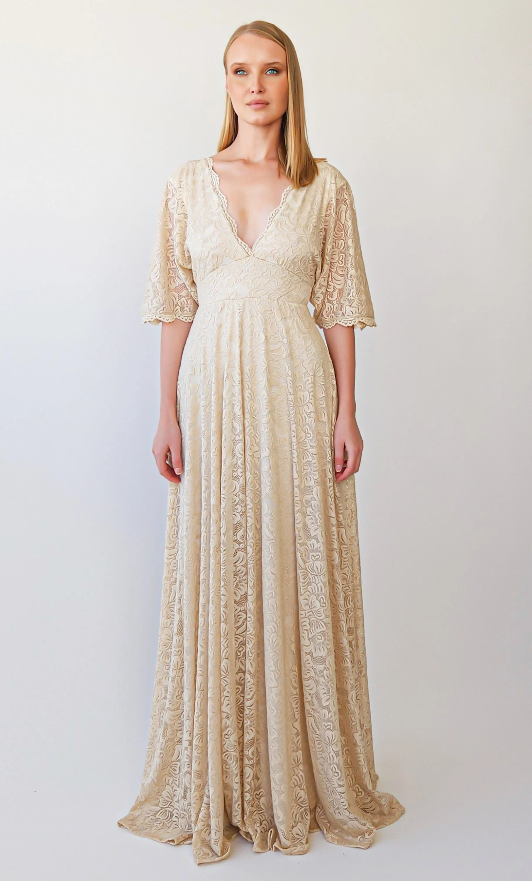 Champagne Empire Dress #1384