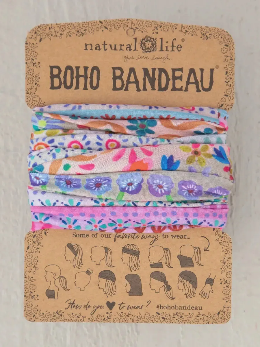 FULL BOHO BANDEAU HEADBAND - CREAM BORDER