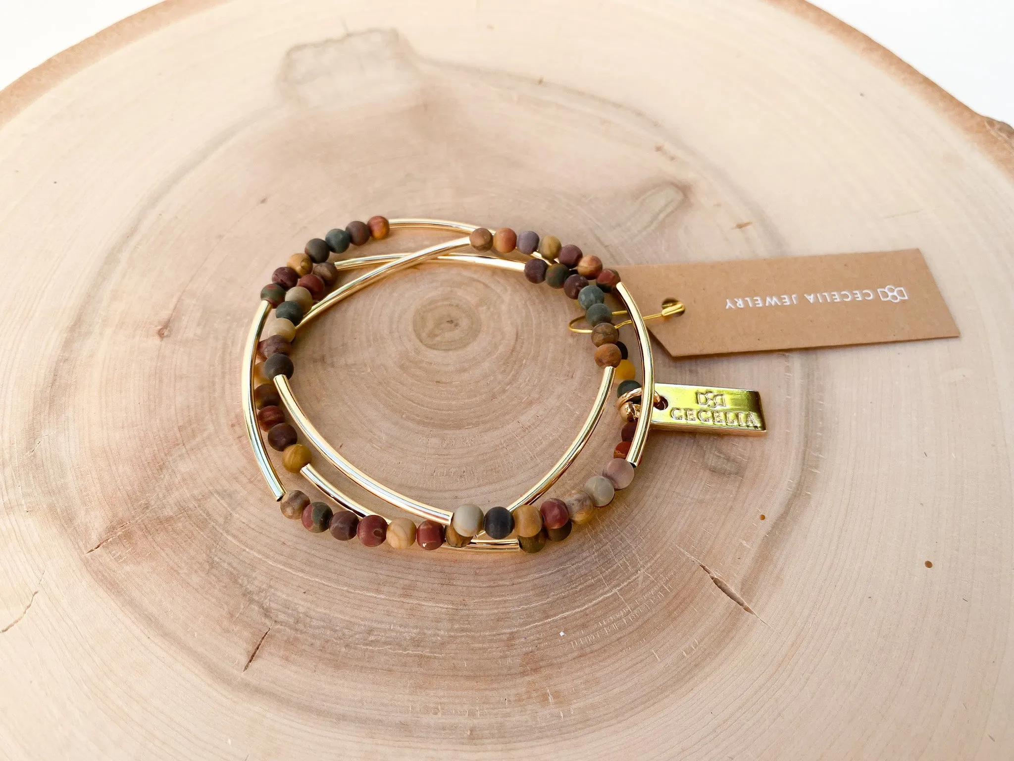 Gemstone Horizon Triple Wrap Bracelet
