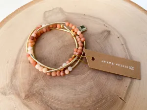 Gemstone Horizon Triple Wrap Bracelet