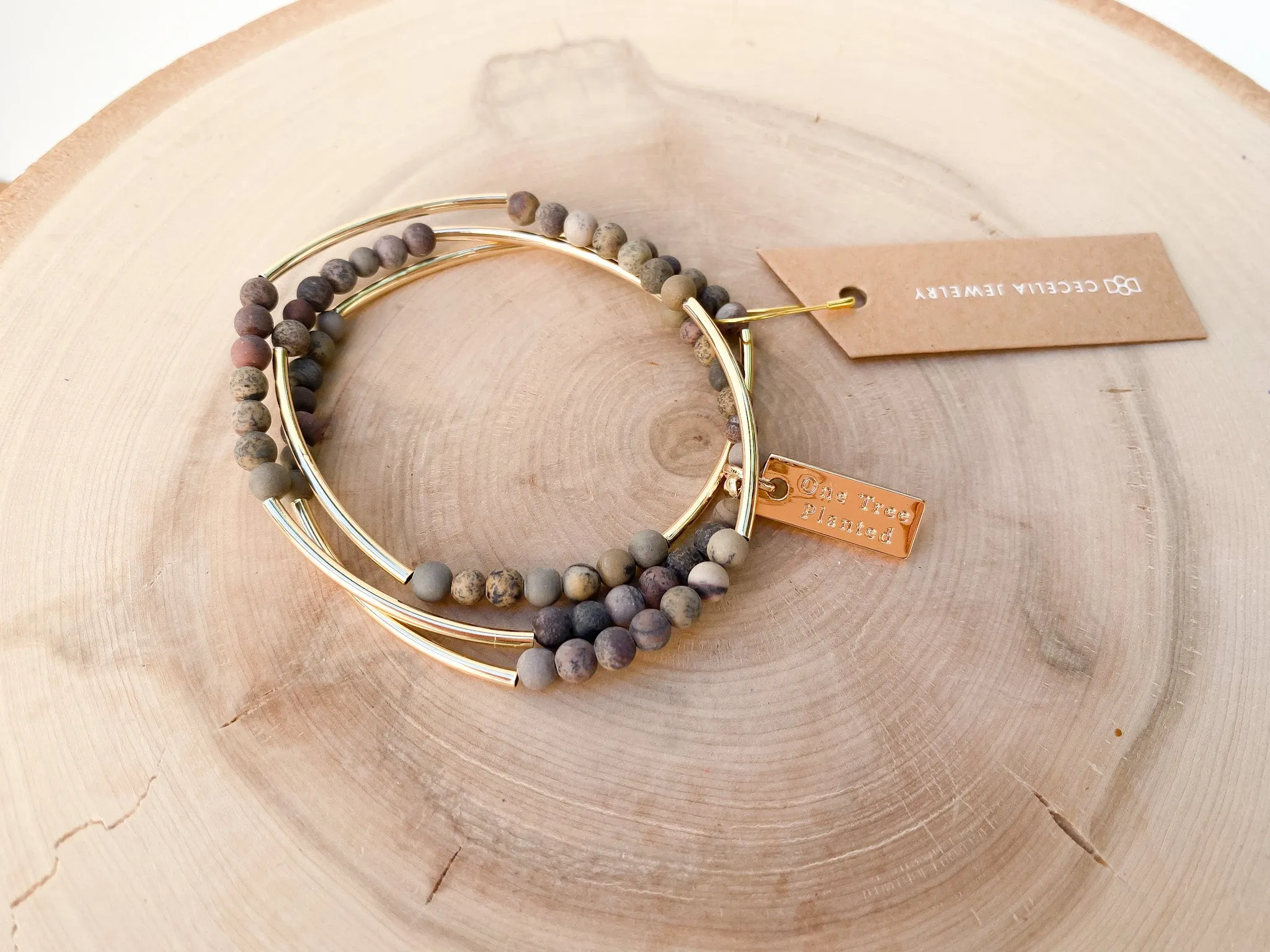 Gemstone Horizon Triple Wrap Bracelet