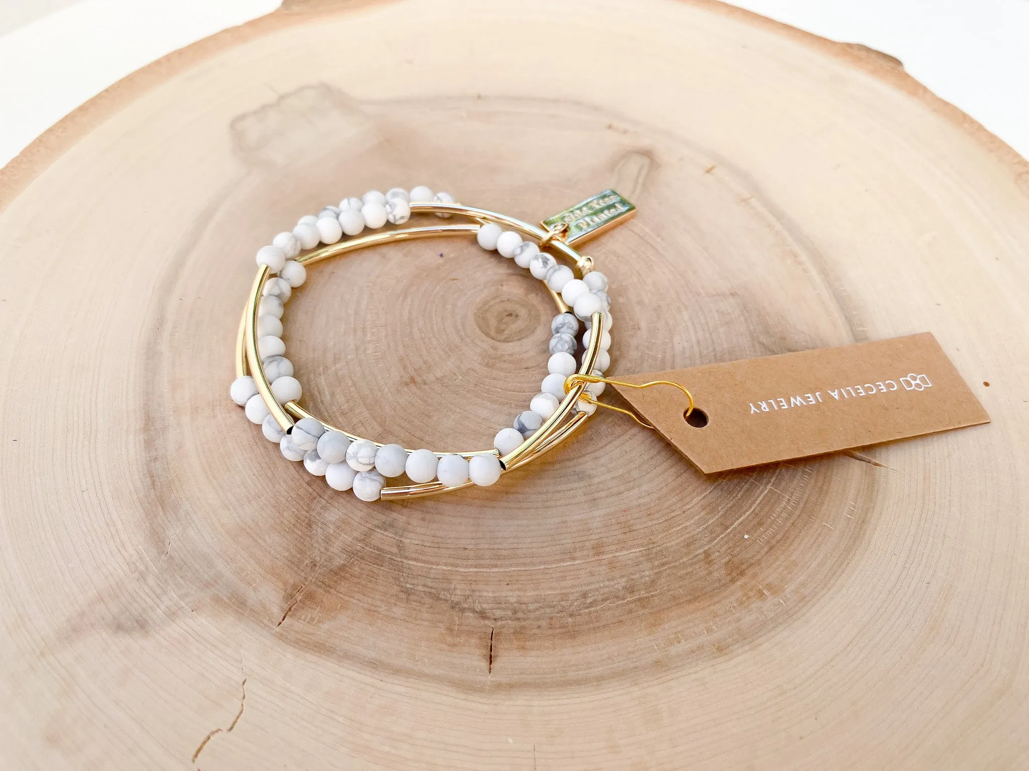 Gemstone Horizon Triple Wrap Bracelet