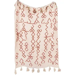 Geometry African Mud Cloth Inspired Cotton Throw With Tassels