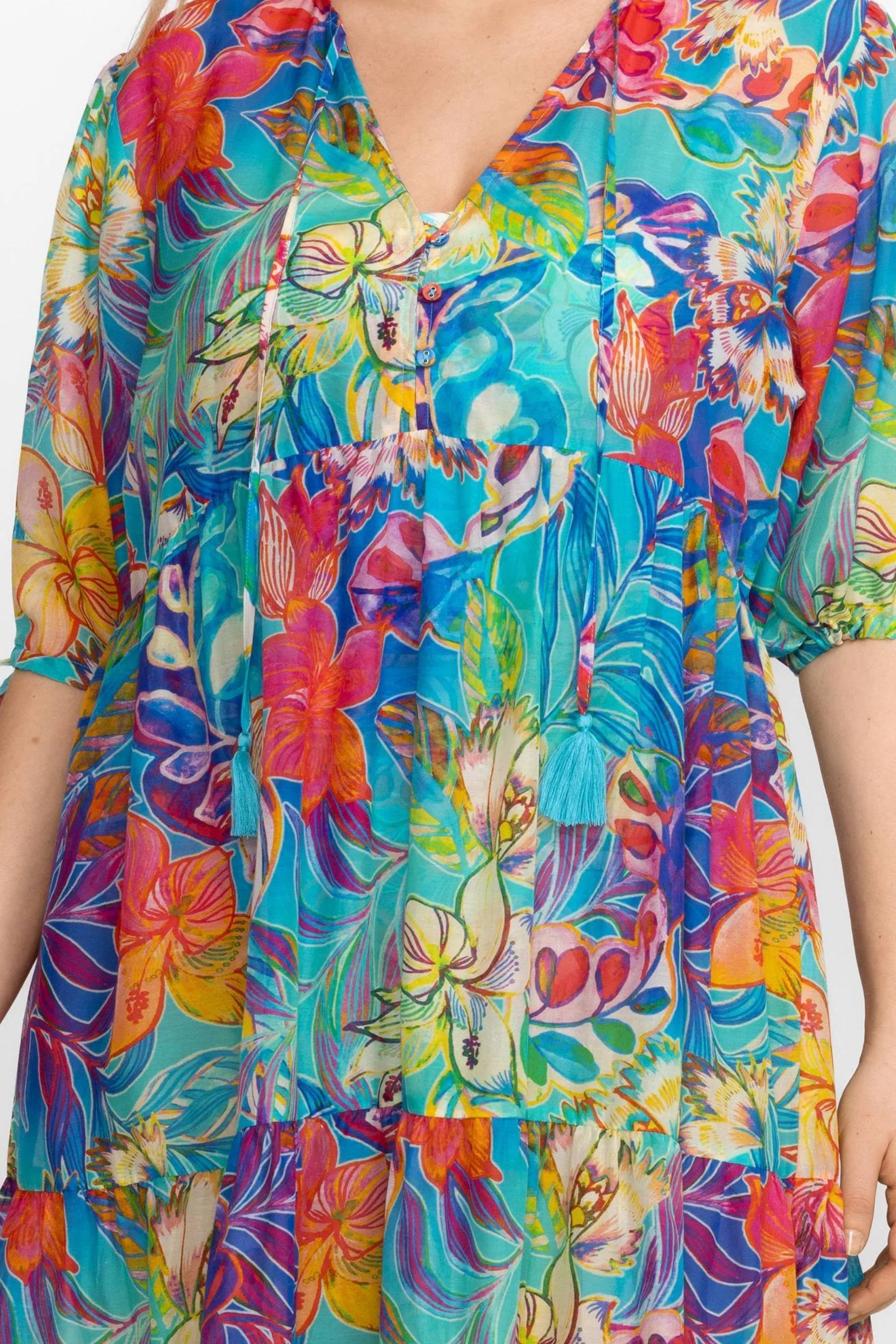 Johnny Was Helena Tiered Maxi Dress CSW8024-MX Plus Size
