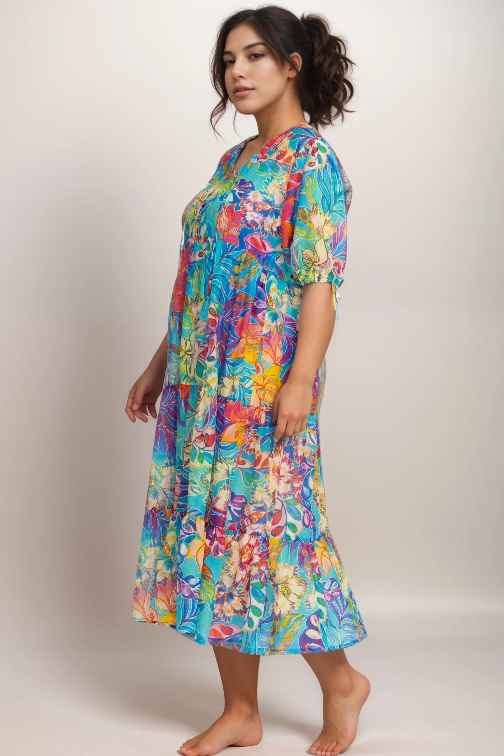Johnny Was Helena Tiered Maxi Dress CSW8024-MX Plus Size