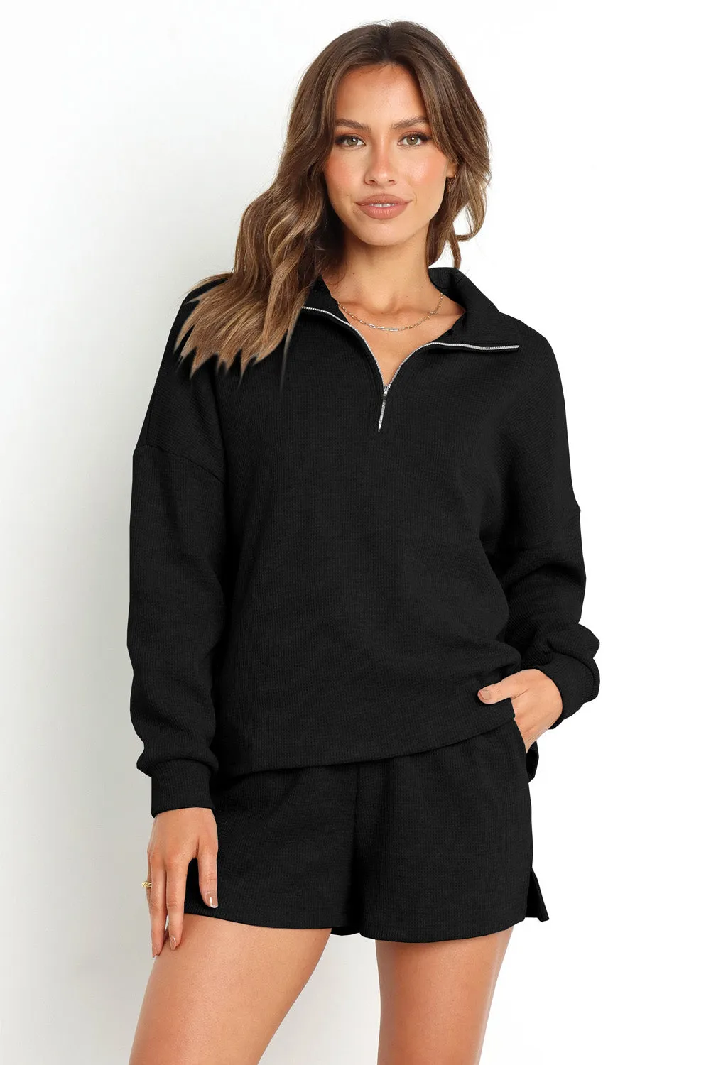 Keepin it Casual Top and Slit Shorts Set