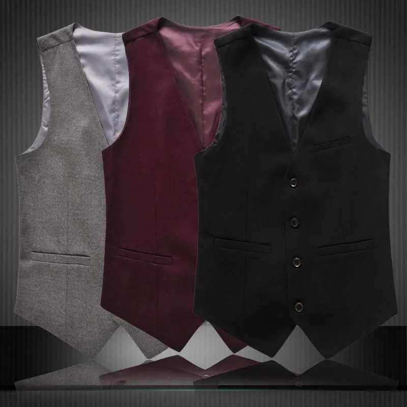 Men's Luxury Solid Color V-Neck Vest