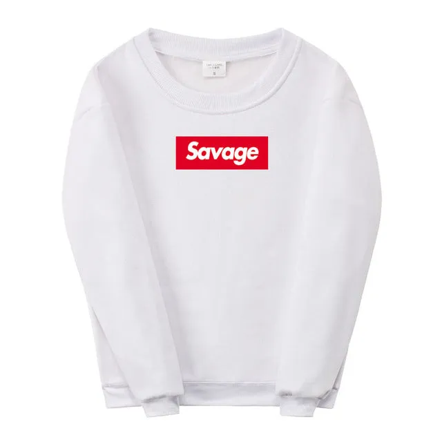 ONE A CAKE Savages Men Hip Hop Hoodie Summer Suprem Street Hoodie Fear Of God Red Letter Printed Cotton Tops Brand Clothing