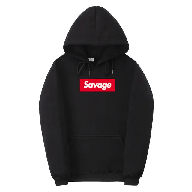 ONE A CAKE Savages Men Hip Hop Hoodie Summer Suprem Street Hoodie Fear Of God Red Letter Printed Cotton Tops Brand Clothing