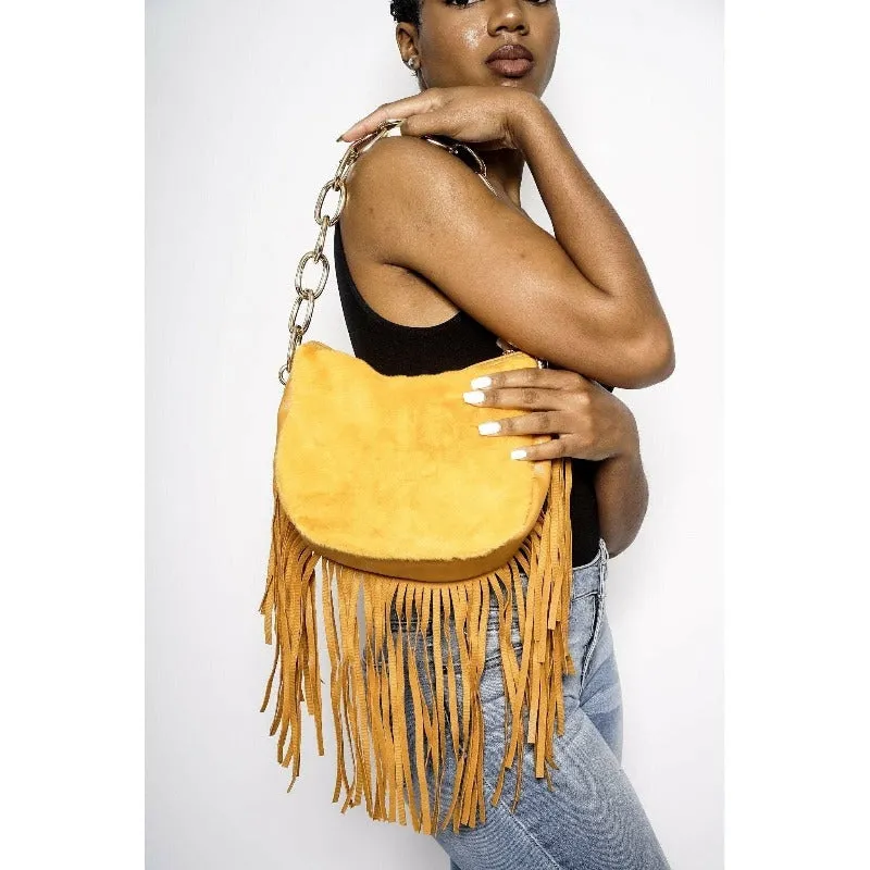 Reeba faux fur and fringe handbag (2 Colors)