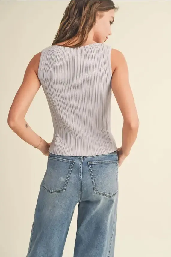 RIBBED KNITTED TOP