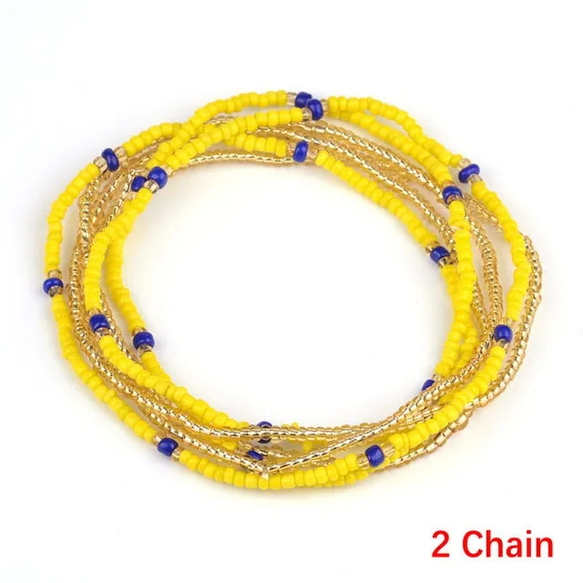Set of 2 Double Strand Beaded BOHO Body Chains