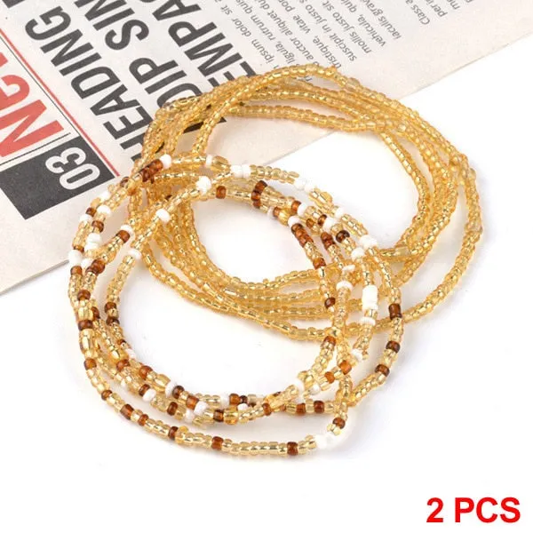 Set of 2 Double Strand Beaded BOHO Body Chains