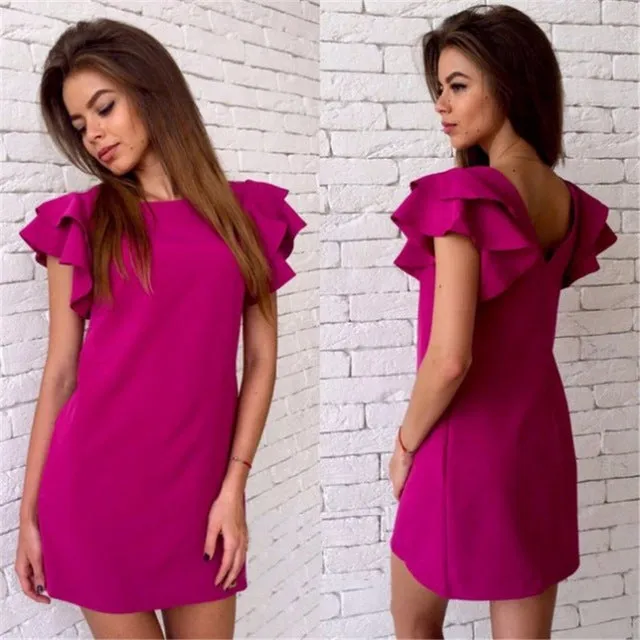 Short Sleeve Girl Preppy Style Party Mini Slim Dress