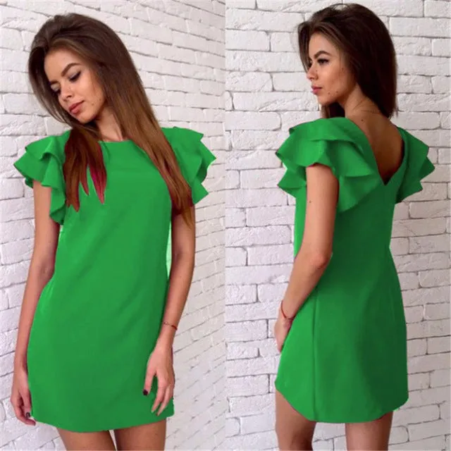 Short Sleeve Girl Preppy Style Party Mini Slim Dress