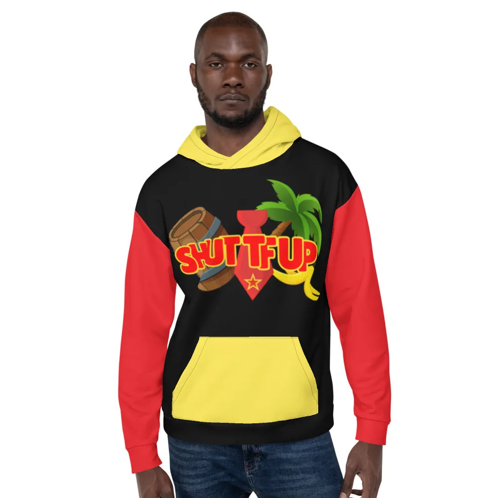 Shut TF Up Unisex Hoodie - Black/Red/Yellow