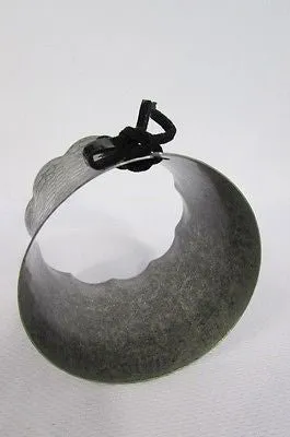 Silver Metal Bracelet Snake Stamp Corset Black Tie