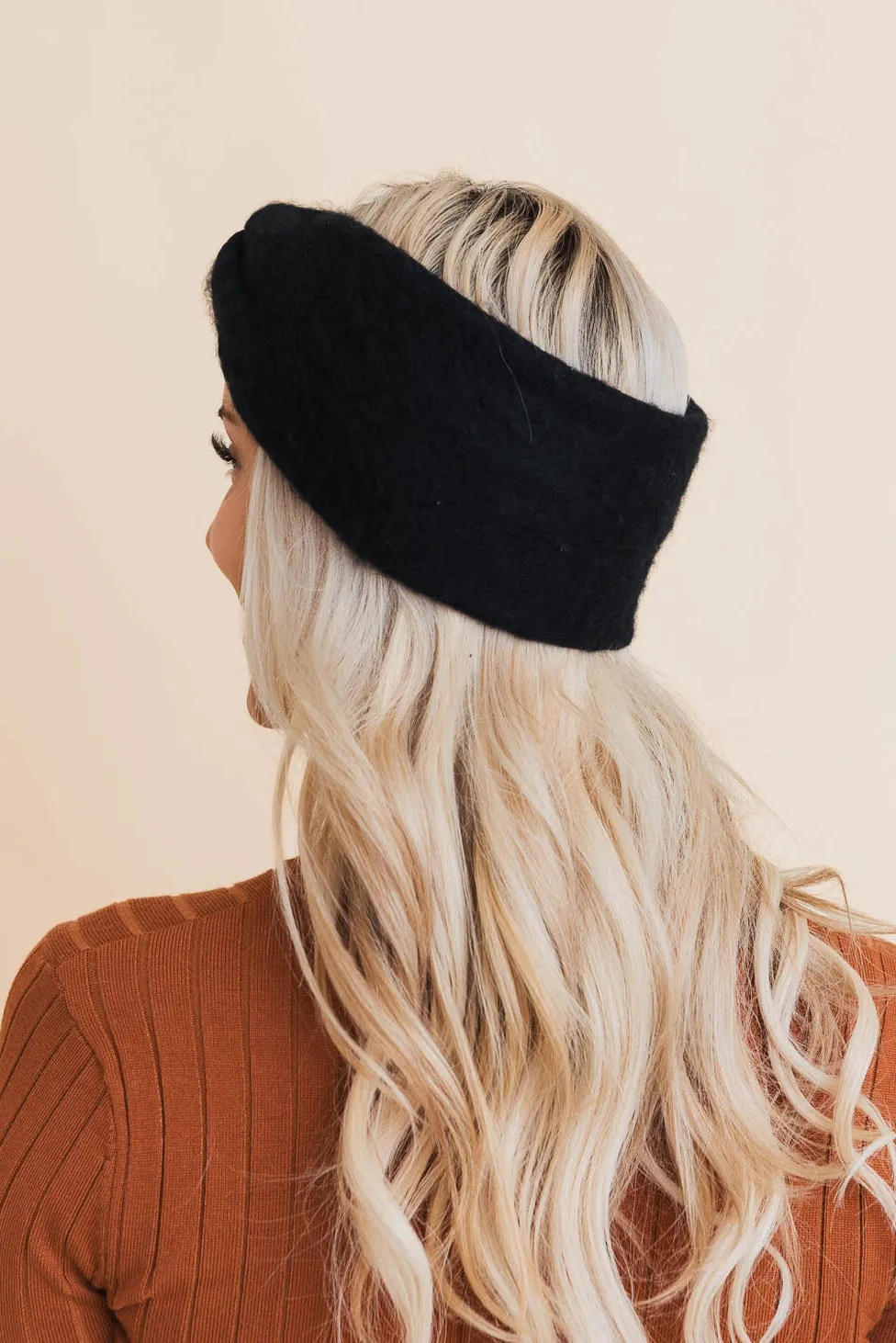 Twist Knot Boho Headband Black